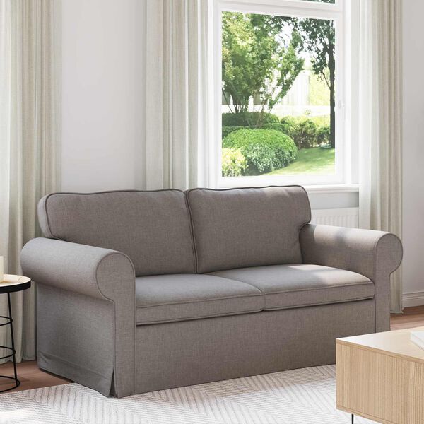 vidaXL Canap&eacute; Taupe 215 x 82 x 80 cm tissu