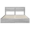 vidaXL Lit de Rangement Gris Sonoma 200 x 200 cm Bois d'ing&eacute;nierie