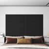 vidaXL T&ecirc;te de lit murale 12 pcs Noir 90 x 15 cm tissu