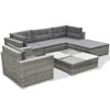 vidaXL Salon de jardin 6 pcs avec coussins r&eacute;sine tress&eacute;e gris