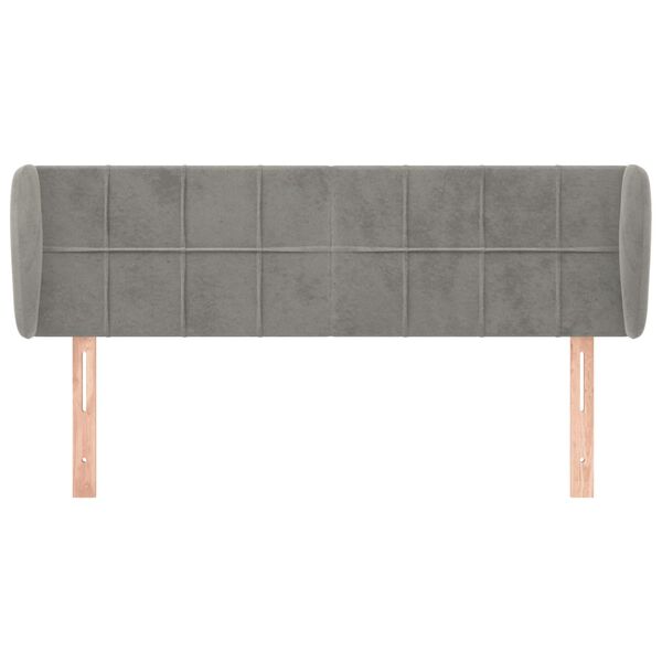 vidaXL T&ecirc;te de lit avec oreilles Gris clair 147x23x78/88 cm Velours