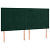 vidaXL T&ecirc;te de lit Vert fonc&eacute; 200x5x118/128 cm Velours