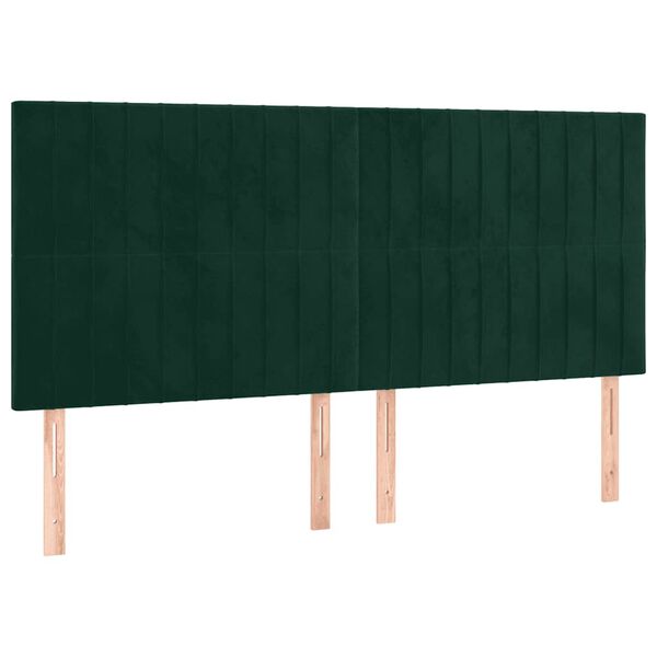 vidaXL T&ecirc;te de lit Vert fonc&eacute; 200x5x118/128 cm Velours