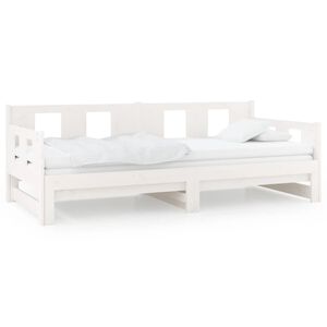 vidaXL Lit coulissant sans matelas blanc 2x(80x200)cm