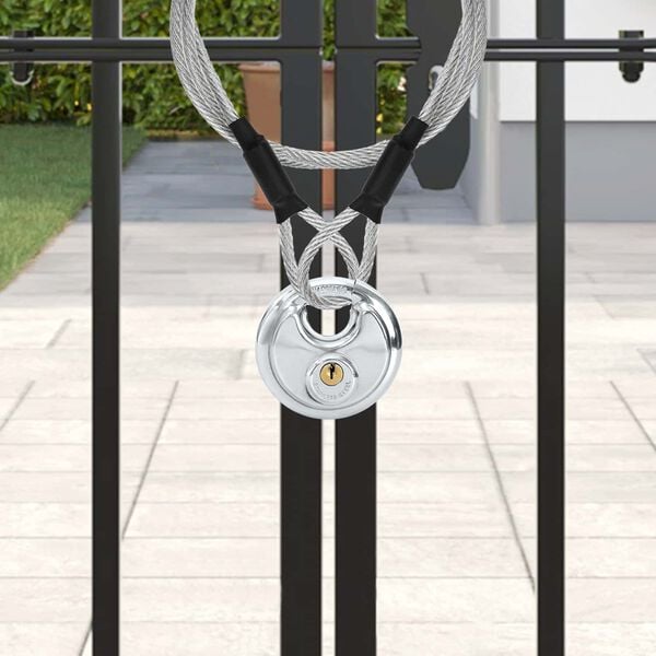 vidaXL Serrures Discus avec Cl&eacute;s 2 pcs Argent 8 x 2.8 x 8 cm