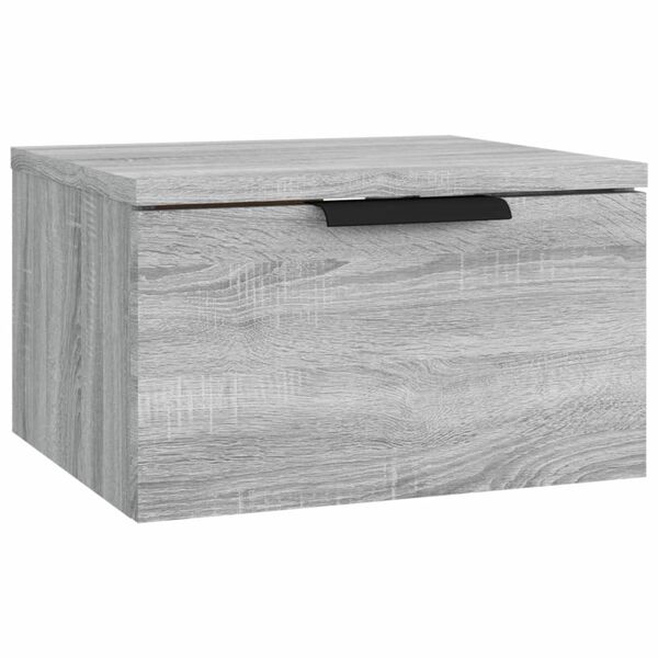 vidaXL Table de chevet murale Sonoma gris 34x30x20 cm