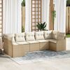 vidaXL Ensemble de canap&eacute; de jardin Beige polyrotin