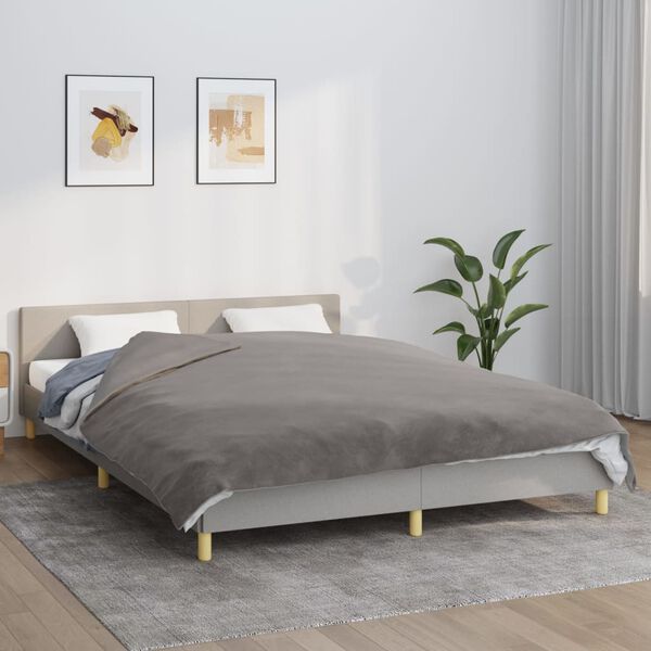 vidaXL Couverture lest&eacute;e avec housse Gris 200x230 cm 13 kg Tissu
