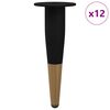 vidaXL Pieds de meuble 12 pcs Noir et or &Oslash; 40 x 98 mm Fer