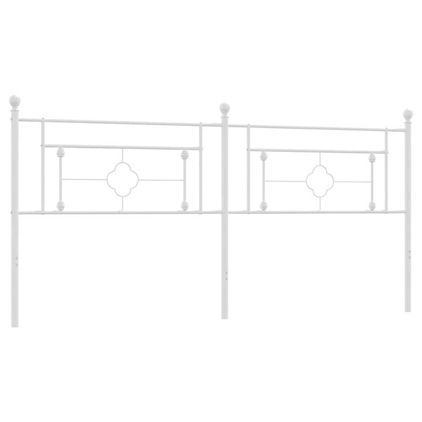 vidaXL T&ecirc;te de lit de remplacement m&eacute;tal blanc 200 cm