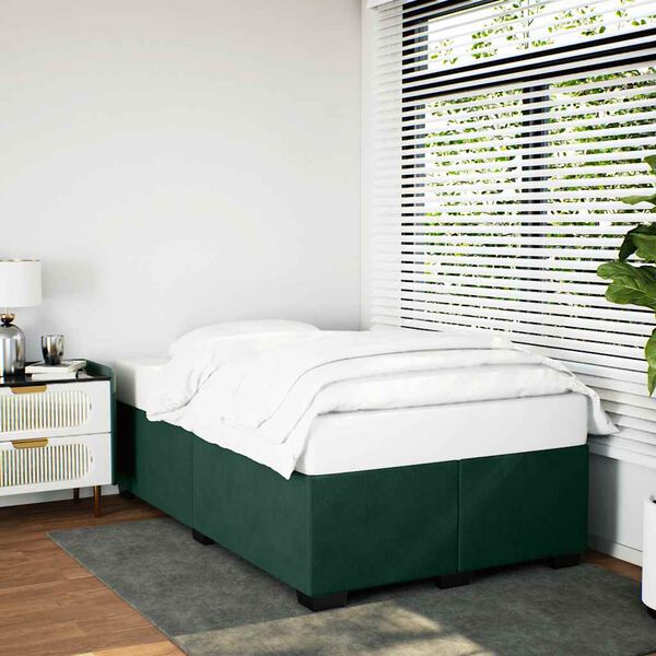 vidaXL Cadre de lit sans matelas vert fonc&eacute; 120x190 cm velours