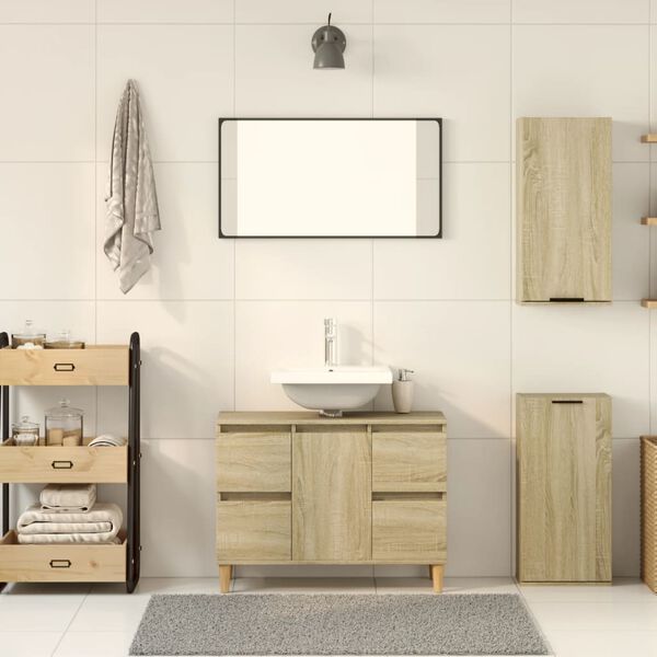 vidaXL Armoire de salle de bain murale Ch&ecirc;ne sonoma 32x20x67 cm