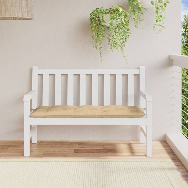 vidaXL Coussin de banc de jardin beige mélangé 120x50x7 cm tissu