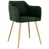 vidaXL Chaises &agrave; manger lot de 4 Vert fonc&eacute; Velours