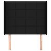 vidaXL Tête de lit avec oreilles Noir 83x16x118/128 cm Tissu