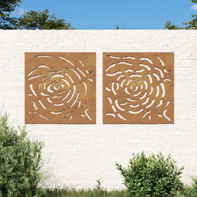 vidaXL Décorations murales jardin 2 pcs 55x55 cm design de rose