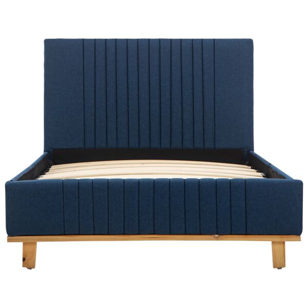 vidaXL Cadre de lit sans matelas bleu tissu 90x200 cm