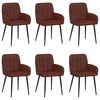 vidaXL Chaises de salle &agrave; manger 6 pc Simili cuir Brun Brillant
