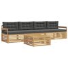 vidaXL Ensemble de canap&eacute;s d'ext&eacute;rieur 5 pc Blanc et anthracite
