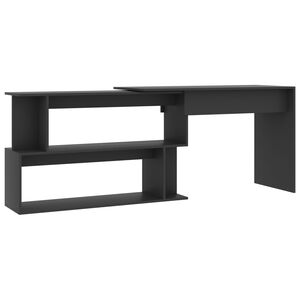 vidaXL Bureau d'angle Gris 200x50x76 cm Agglom&eacute;r&eacute;