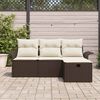 vidaXL Ensemble de canapé de jardin 4 pcs Marron Poly rotin