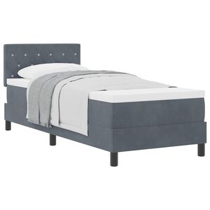 vidaXL Lit &agrave; ressorts avec matelas Gris fonc&eacute; 80 x 200 cm Velours