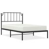 vidaXL Cadre de lit m&eacute;tal sans matelas avec t&ecirc;te de lit noir 107x203cm