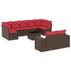 vidaXL Ensemble de canap&eacute; de jardin 10 pcs avec coussins marron r&eacute;sine tress&eacute;e
