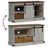 vidaXL Meuble TV HALDEN avec porte coulissante blanc 110x40x60 cm