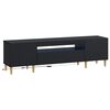 vidaXL Meuble TV LED ARNHEM 153 x 35 x 43 cm Noir Bois d'ing&eacute;nierie