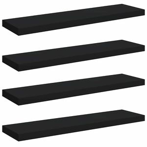 vidaXL &Eacute;tag&egrave;res murales flottantes 4 pcs noir 90x23,5x3,8 cm MDF