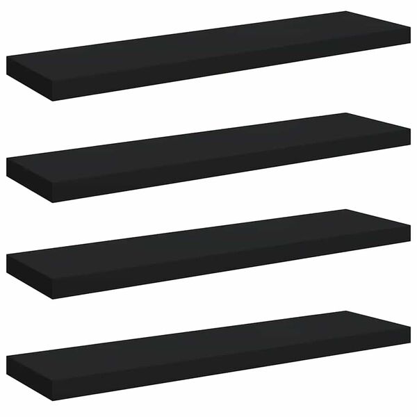vidaXL &Eacute;tag&egrave;res murales flottantes 4 pcs noir 90x23,5x3,8 cm MDF