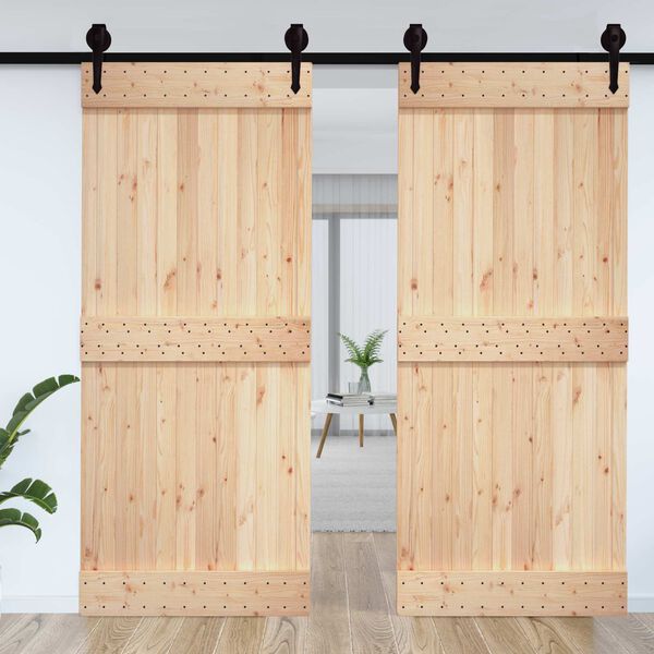 vidaXL Porte NARVIK Naturel 100 x 210 cm Bois de pin massif