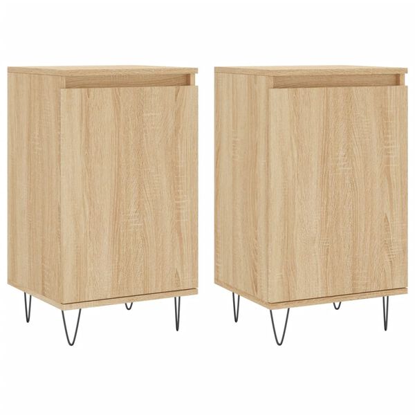 vidaXL Buffets 2 pcs chêne sonoma 40x35x70 cm bois d'ingénierie