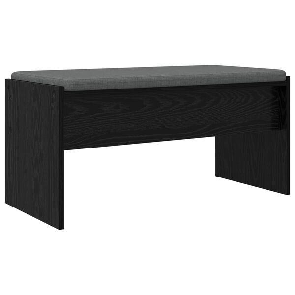 vidaXL Banc d'entr&eacute;e avec coussin Ch&ecirc;ne noir 83 x 38 x 40 cm