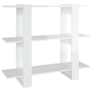 vidaXL Biblioth&egrave;que/S&eacute;parateur de pi&egrave;ce Blanc brillant 100x30x87 cm