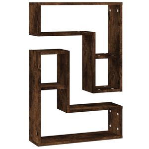 vidaXL &Eacute;tag&egrave;res murales 2 pcs Ch&ecirc;ne fum&eacute; 50x15x50 cm Bois d'ing&eacute;nierie