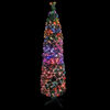 vidaXL Arbre de No&euml;l artificiel mince et support 240 cm fibre optique