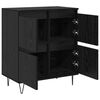 vidaXL Buffets 2 pcs Ch&ecirc;ne noir 120 x 35 x 70 cm Bois d'ing&eacute;nierie