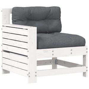 vidaXL Canap&eacute; de jardin accoudoir et coussin blanc bois massif de pin