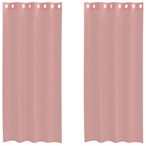 vidaXL Rideaux en voile avec &oelig;illets 2 pcs rose 140x225 cm