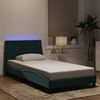 vidaXL Cadre de lit avec LED sans matelas Hanko vert fonc&eacute; 100x200cm velours