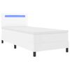vidaXL Lit &agrave; ressorts avec matelas Blanc 100 x 200 cm Simili cuir