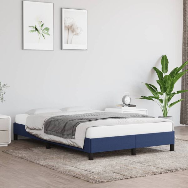 vidaXL Cadre de lit sans matelas bleu 120x200 cm tissu