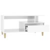 vidaXL Table basse Blanc brillant 90x49x45 cm Bois d'ingénierie