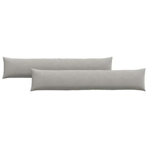 vidaXL Coussins de canap&eacute; 2 pcs Gris clair 200 x 40 cm tissu