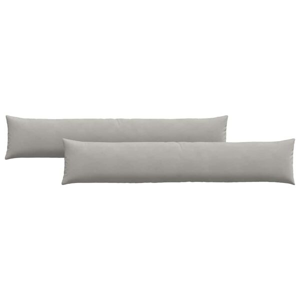 vidaXL Coussins de canap&eacute; 2 pcs Gris clair 200 x 40 cm tissu