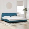 vidaXL Cadre de lit sans matelas bleu 200x200 cm velours
