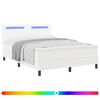 vidaXL Lit &agrave; ressorts avec matelas Blanc 160 x 200 cm Simili cuir