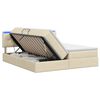 vidaXL Lit de rangement LED avec matelas Cr&egrave;me 180 x 200 cm Tissu